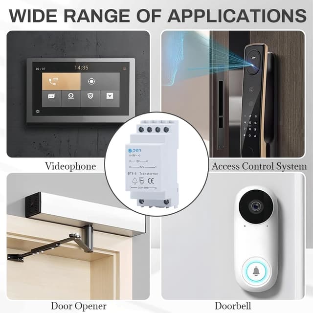 Thumbnail 6 de AMFUN Trasformatore per campanelli su guida DIN con uscite 8V, 12V e 24V AC