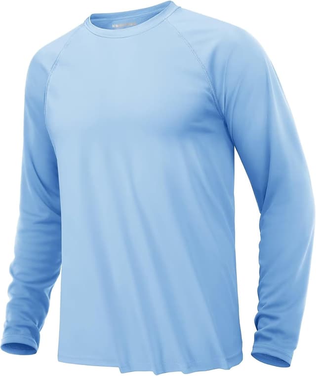 Detalle de KEFITEVD Men’s Summer Long Sleeve Quick Dry Top – Lightweight Outdoor Beach Shirt