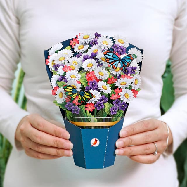 Detalle de CUT POPUP.COM Multi Colour Daisy Bouquet pop-up birthday card (15 x 20 cm)