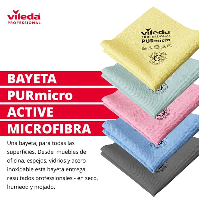 Detalle de Vileda Professional Bayeta PurMicro Active 38x35 cm