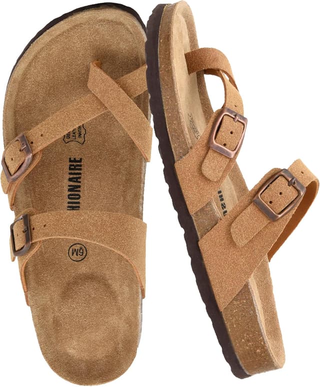 Detalle de CUSHIONAIRE Luna cork insole women's sandals 👡