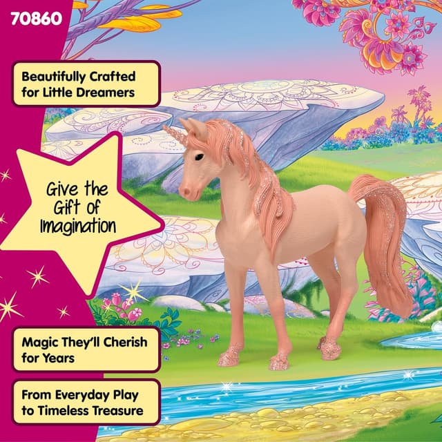 Detalle 2 de Schleich BAYALA Unicorno Peach giumenta 70860, figura magica da collezione
