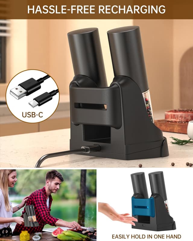 Thumbnail 2 de CIRCLE JOY Electric Salt and Pepper Grinder Set 95ml 🍽