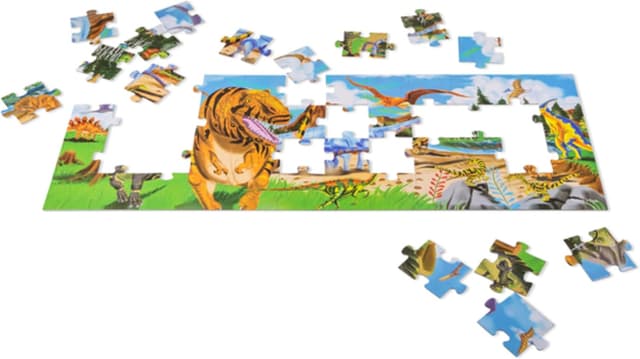 Detalle 2 de Melissa & Doug Land of Dinosaurs 4 ft Puzzle