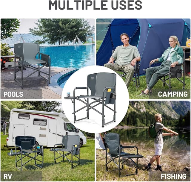 Thumbnail 6 de TIMBER RIDGE Camping Directors Chair 180kg