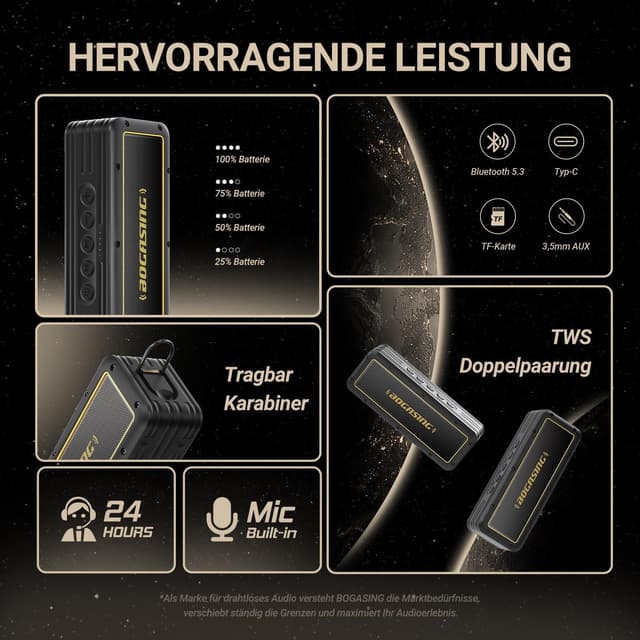 Thumbnail 6 de BOGASING G4 Bluetooth Lautsprecher 50W 📢