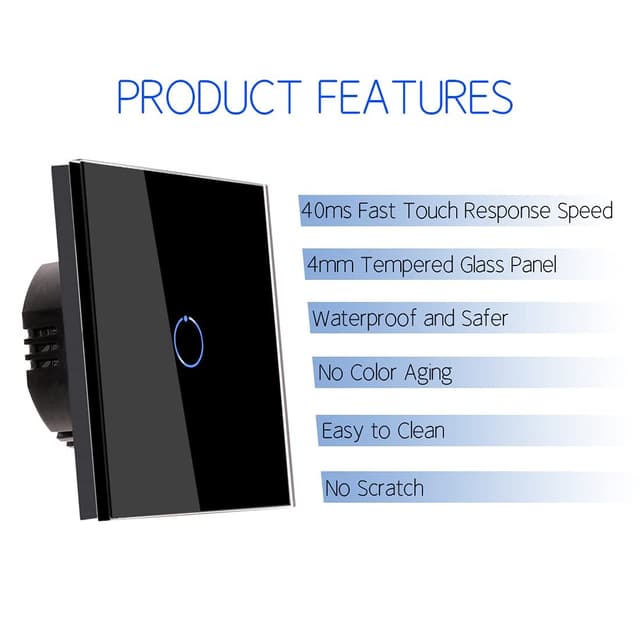 Thumbnail 3 de CNBINGO Touch Light Switch 1‑Way 240V