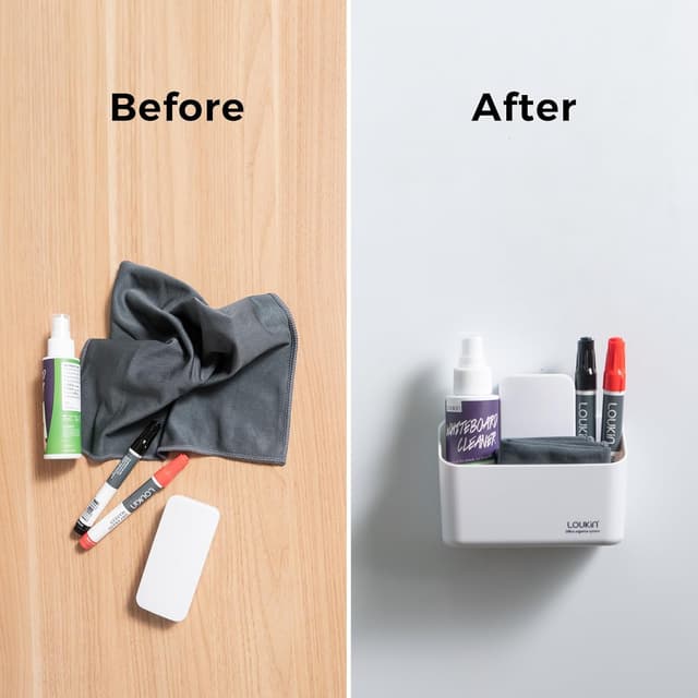 Thumbnail 6 de Loukin Magnetic Marker Holder for Whiteboards, Fridges & Remote Controls (White)