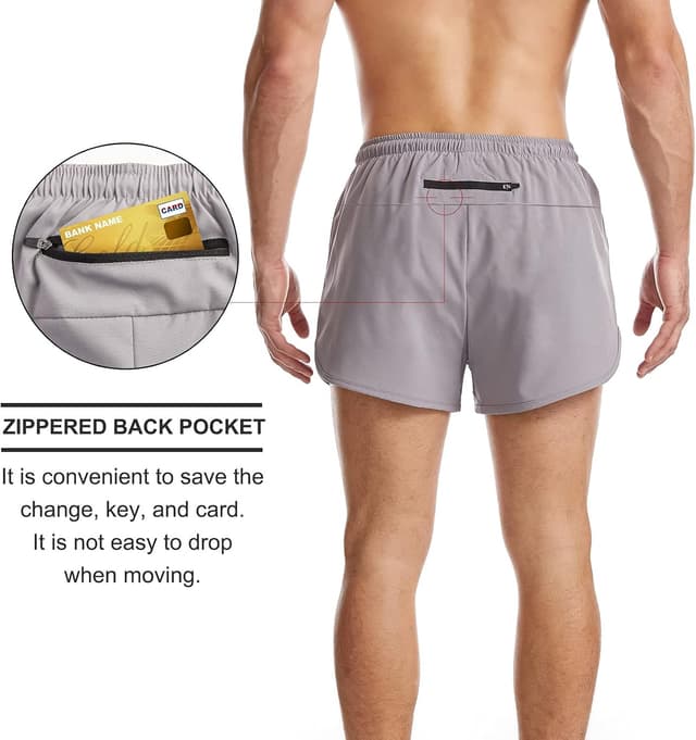 Detalle de Suwangi Uomo Pantaloncini da running 2 in 1 traspiranti ad asciugatura rapida