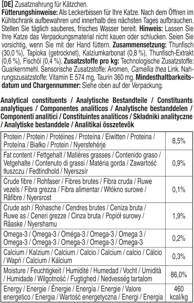 Detalle 2 de INABA Churu Creamy Snack für Kätzchen (Junior, 2–12 Monate) mit Omega 3 und Taurin, 20 x 14g