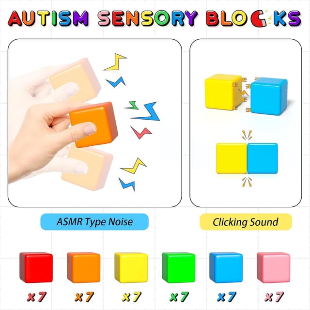 Detalle 2 de Apluses 42PCS Magnetic Blocks set for ages 3–5