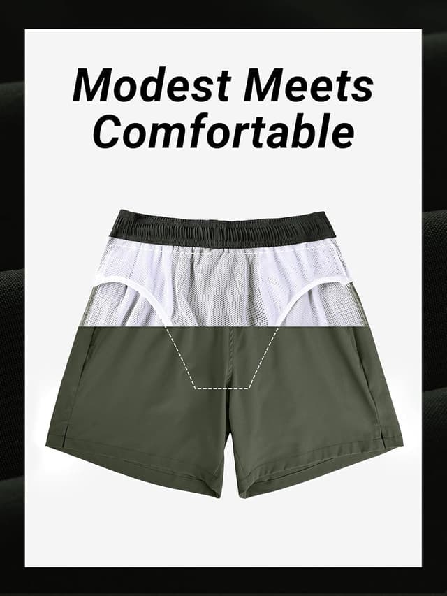 Detalle 2 de Arcweg Herren-Badehose mit Reißverschlusstasche, atmungsaktivem Meshfutter und Tunnelzug