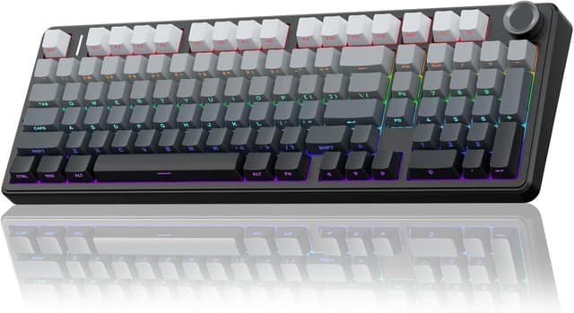 Detalle de AULA F99 Pro Wireless Mechanical Keyboard (Knob, Tri-Mode BT5.0/USB-C/2.4GHz, Hot-Swappable, PBT)
