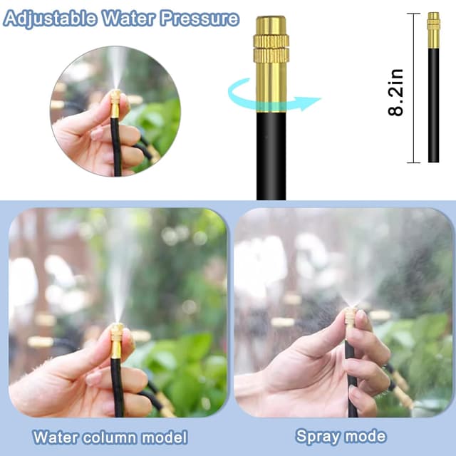 Detalle de Suyeah 49.21ft automatic drip irrigation kit with 360° bendable nozzle