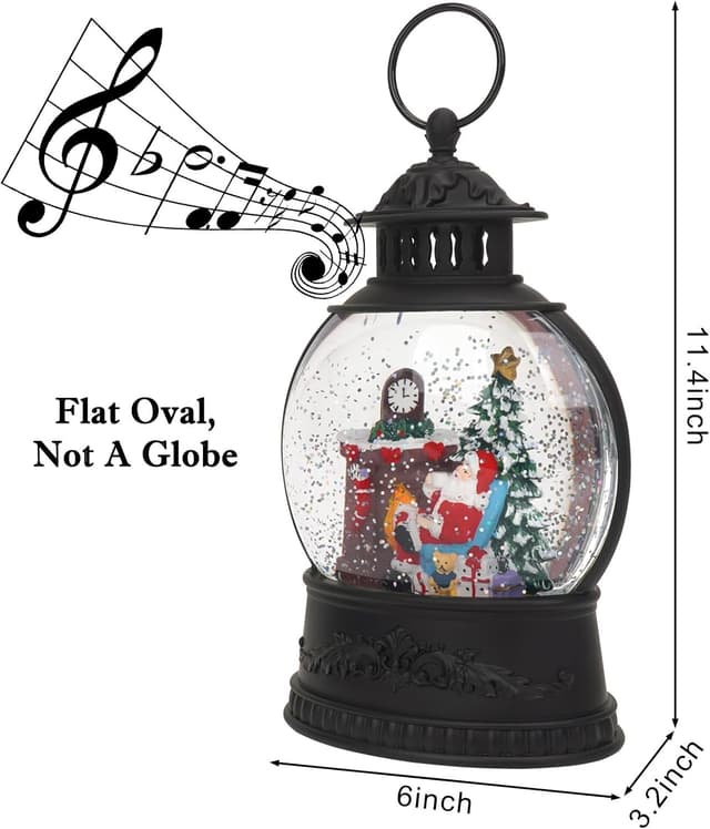 Thumbnail 1 de Christmas Snow Globe Water Lantern with Timer and Music