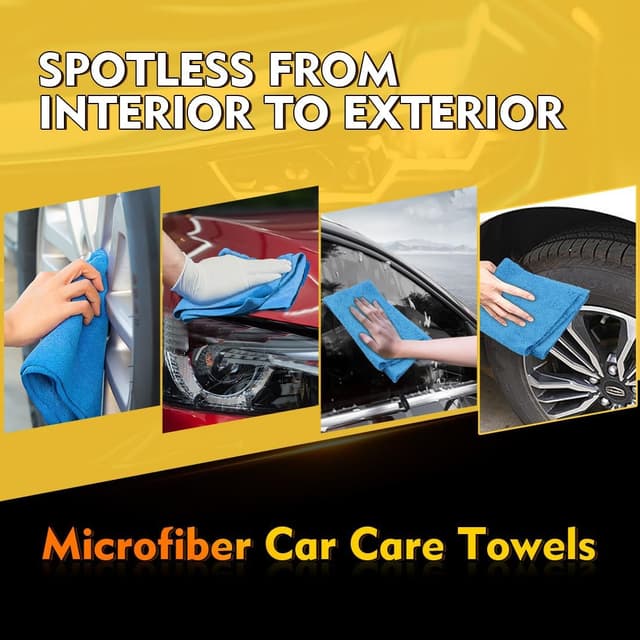 Detalle 2 de HOMEXCEL Blue Microfiber Cleaning Cloths 100 Pack (11.5 x 11.5 in) — Lint-Free Reusable Rags