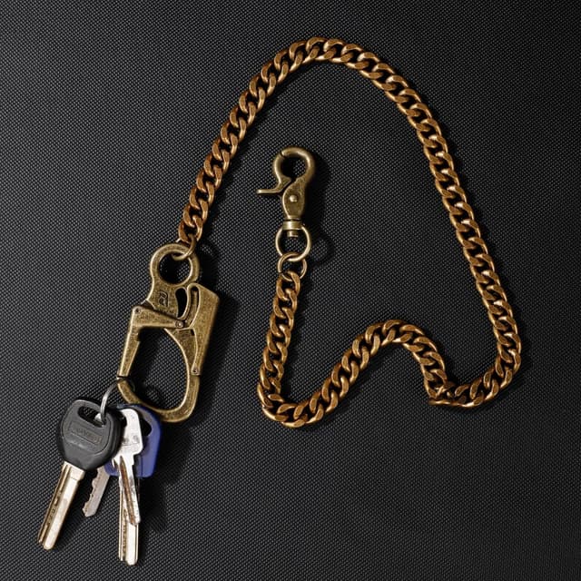 Detalle 2 de Chaîne de portefeuille homme Ahiller avec mousqueton en alliage et chaîne en acier inoxydable (gris acier)