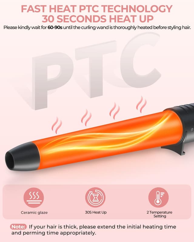 Detalle 1 de Ohuhu 5 in 1 Hair Curler Wand