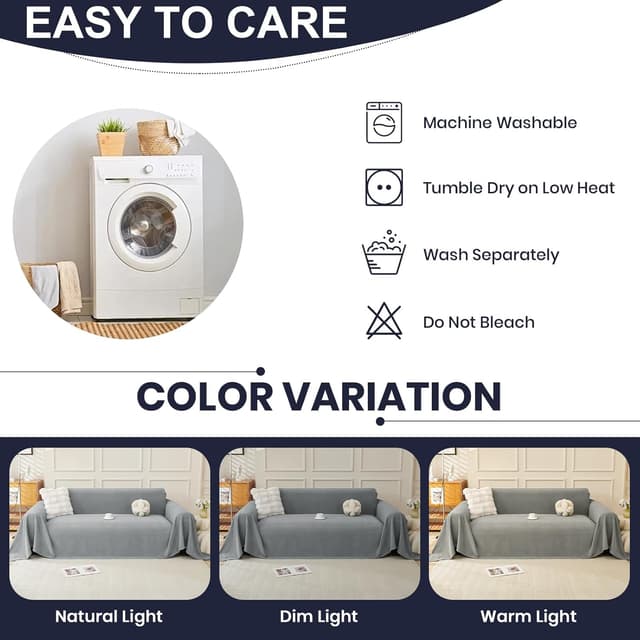 Thumbnail 6 de Royhom Impermeable Funda sofá 3 plazas 340x180 cm