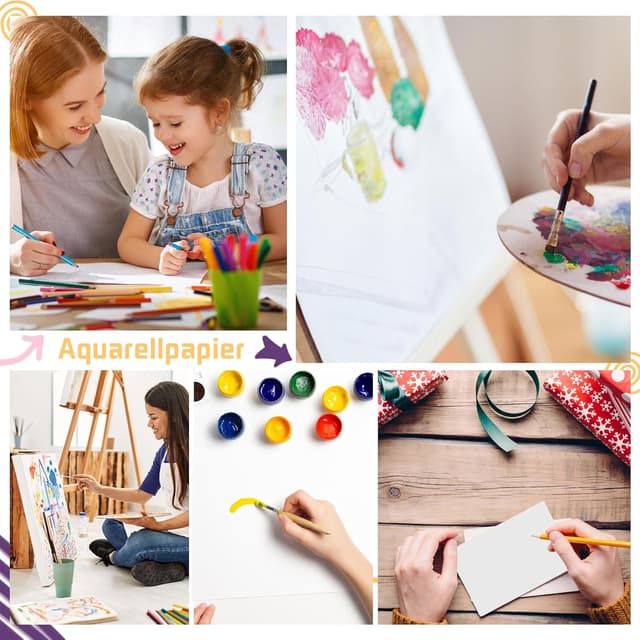 Thumbnail 6 de 60 Blatt Aquarellpapier 300 g 5x7 Zoll