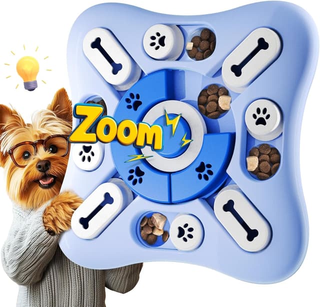 Detalle de Hundespielzeug Intelligenz: Quietschgeräusche & Leckerli-Spiel für IQ-Training, waschbar (weiß)