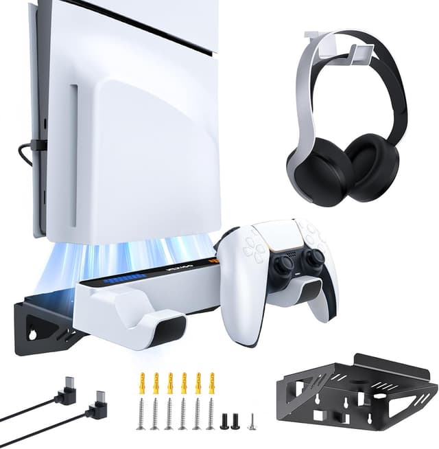 Detalle de NexiGo PS5 Wall Mount Kit with 1 charging bay