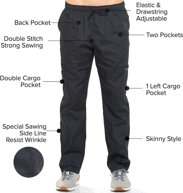Detalle 2 de Dagacci scrubs set for 5-pocket comfort