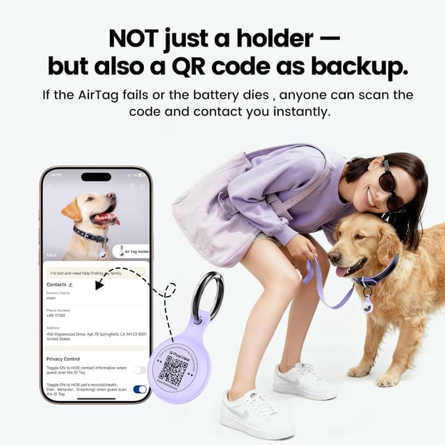 Thumbnail 4 de PawView Leather Dog Collar with AirTag