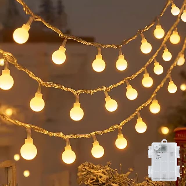 Detalle de cshare Globe String Lights – 3m 20 warm white LED outdoor/indoor fairy lights with timer (IP65)