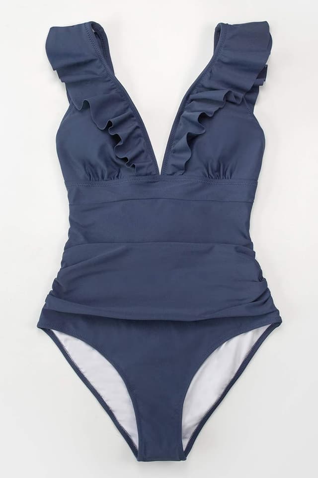 Detalle 2 de CUPSHE Costume da bagno intero da donna con scollo a V profondo e coppe estraibili