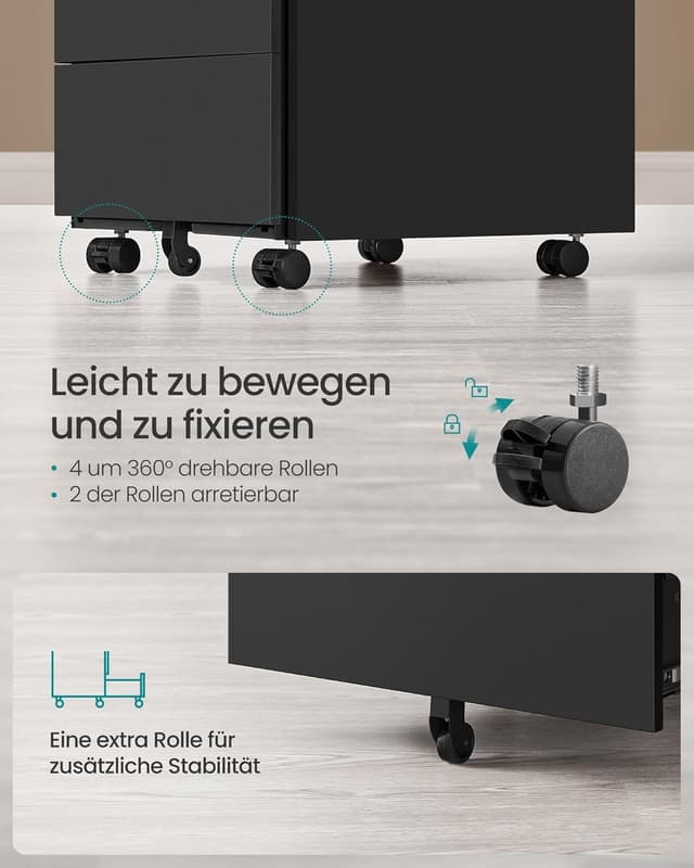 Thumbnail 4 de SONGMICS OFC064B16 Rollcontainer 45 x 39 x 69 cm