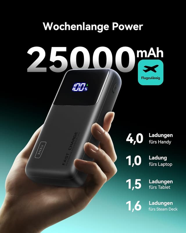 Detalle 1 de INIU Laptop Power Bank 25.000 mAh