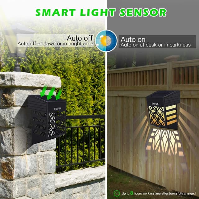 Thumbnail 3 de UNIFUN Solar Fence Lights Outdoor 8Pack