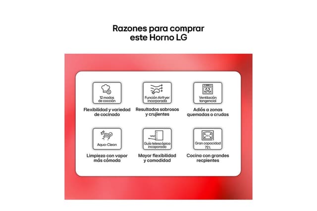 Detalle 2 de LG WS5D7210S Horno 72 L, convección, acero