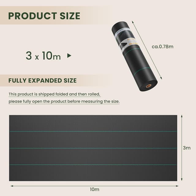 Thumbnail 2 de OUNUO Unkrautvlies 3x10m 90 g/m²