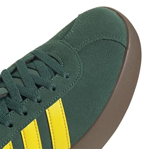 Detalle de adidas Hombre VL Court 3.0 de piel con cordones en Collegiate Green/Yellow/Gold Metallic (talla 45 1/3 EU)