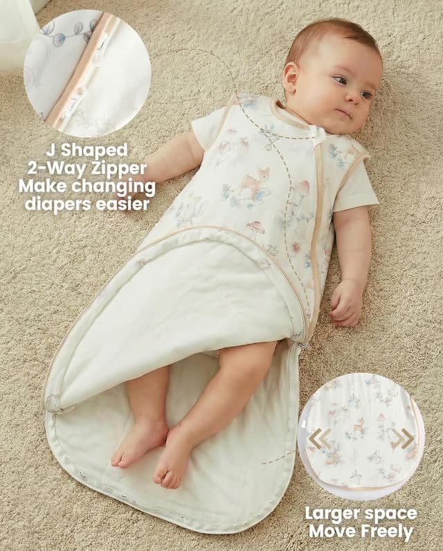 Detalle de WYTbaby 2er Pack Baby-Schlafsack 1,5 Tog aus 100% Baumwolle (0–24 Monate)