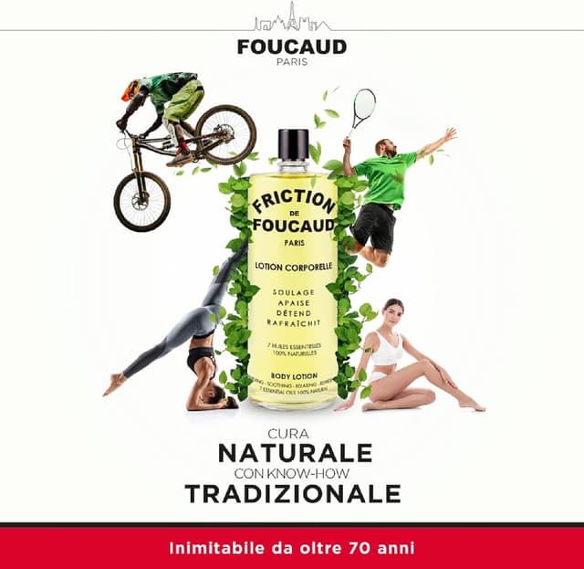 Detalle de Friction de Foucand Flacone di vetro 250 ml – concentrato di oli essenziali per tonificare, rinfrescare e lenire