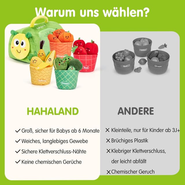 Thumbnail 6 de hahaland Baby Spielzeug 6-12 Monate Gemüs e Obst Plüsch