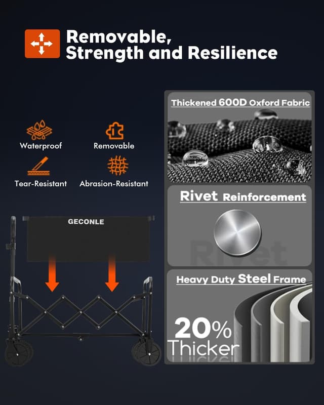 Detalle 2 de GECONLE 100L Festival trolley 95 x 75 x 44cm