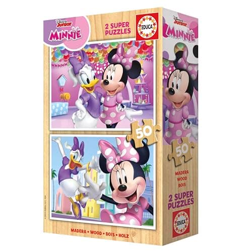 Detalle 2 de Educa - Minnie | Divertido Set de 2 Puzzles de Madera 🧩