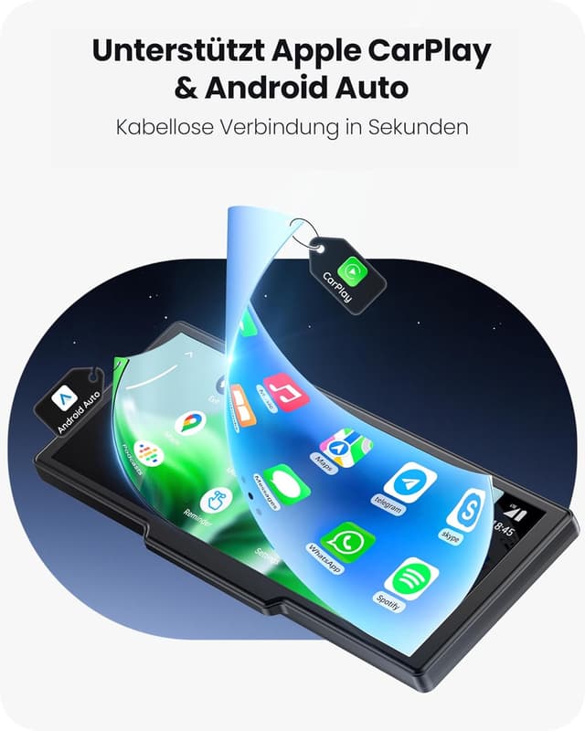 Detalle 1 de Avaett CarPlay Display 9,26 Zoll mit 4K-Dashcam