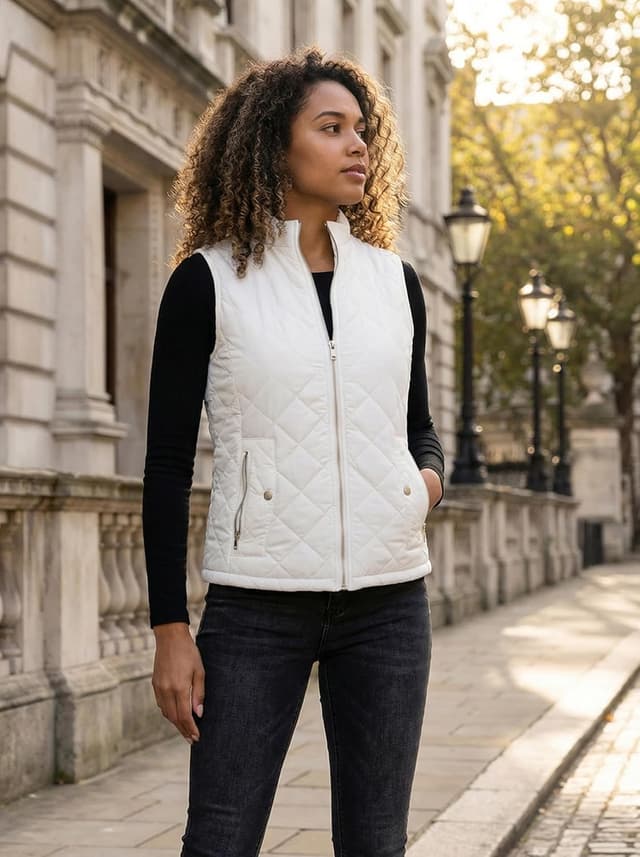 Detalle 2 de Fuinloth Women's Quilted Vest lightweight zip gilet