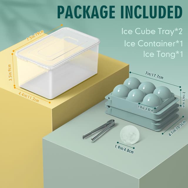 Thumbnail 4 de WIBIMEN Large Ice Cube Molds 1.9in 6 Balls 🍸