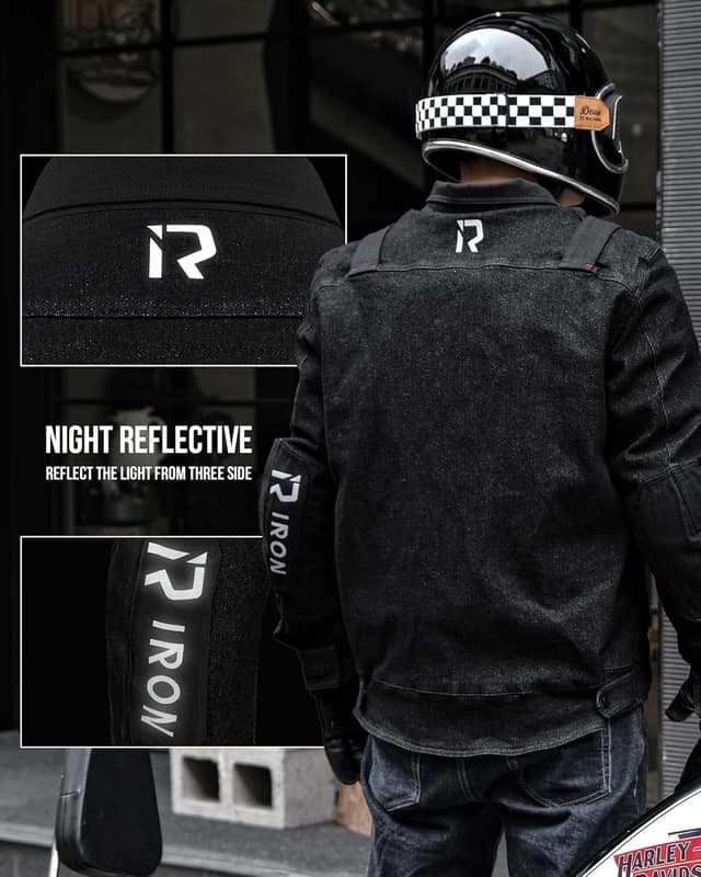 Detalle 2 de BORLENI Motorradjacke Jeans mit Protektoren