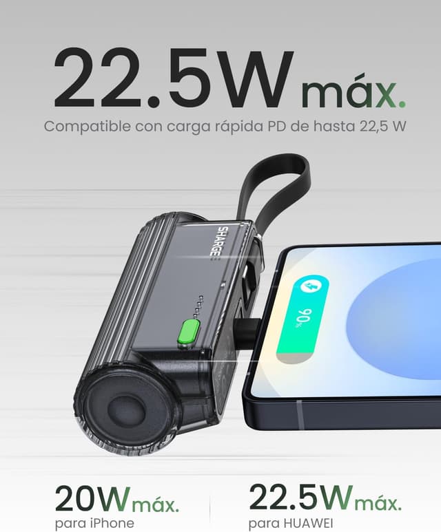 Detalle 2 de sharge Flow Mini 5000 mAh Power Bank