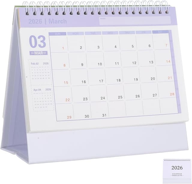 Detalle de UKCOCO desk calendar 2025 2026 19 x 16.5 cm