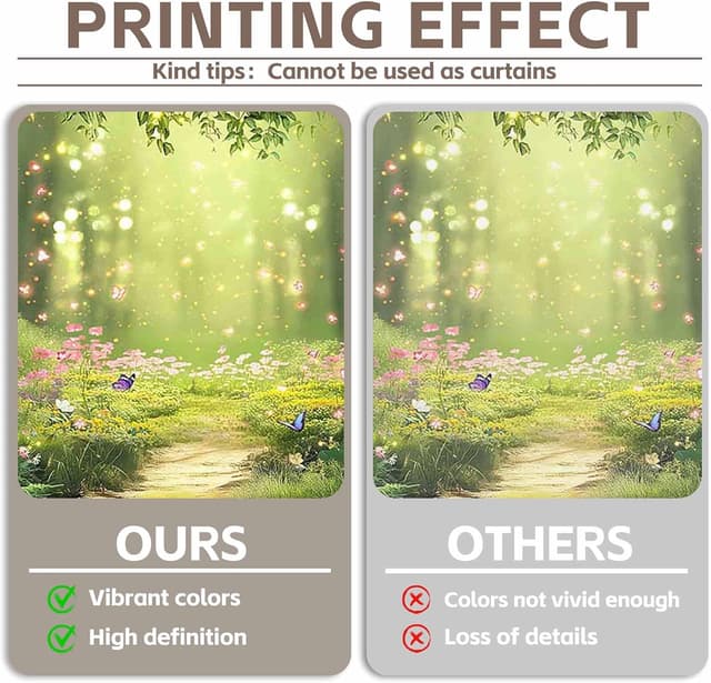 Detalle de Luminora 8x6ft Enchanted Spring Magic Forest backdrop tapestry (243 x 180 cm) for kids’ photo booths