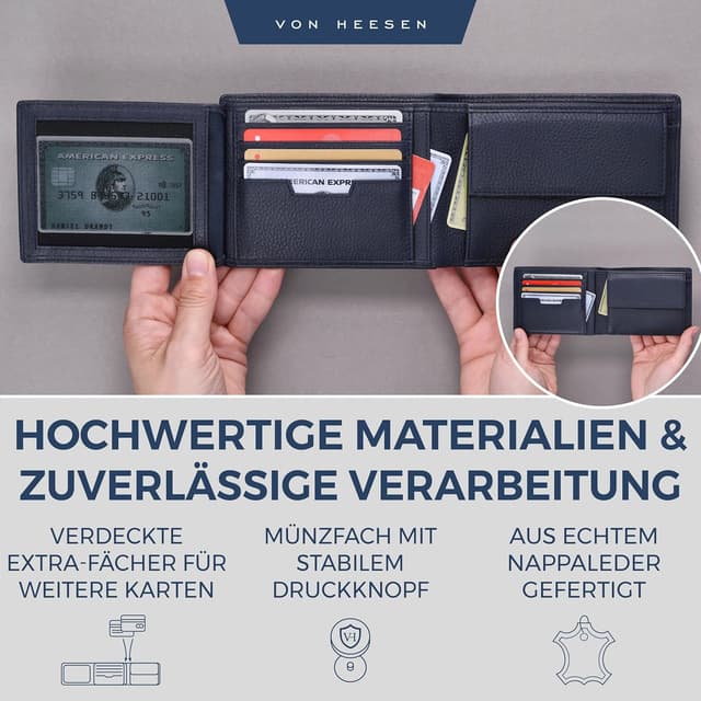 Detalle 2 de VON HEESEN Leder-Geldbörse mit RFID