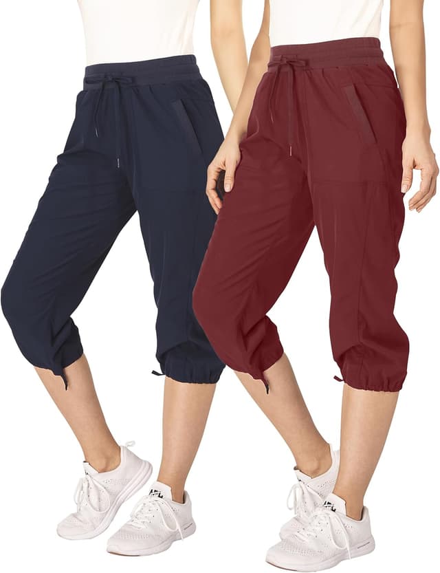 Detalle de Ultra Performance Women’s Capri Hiking Pants (2-Pack) with Four-Way Stretch & Moisture-Wicking